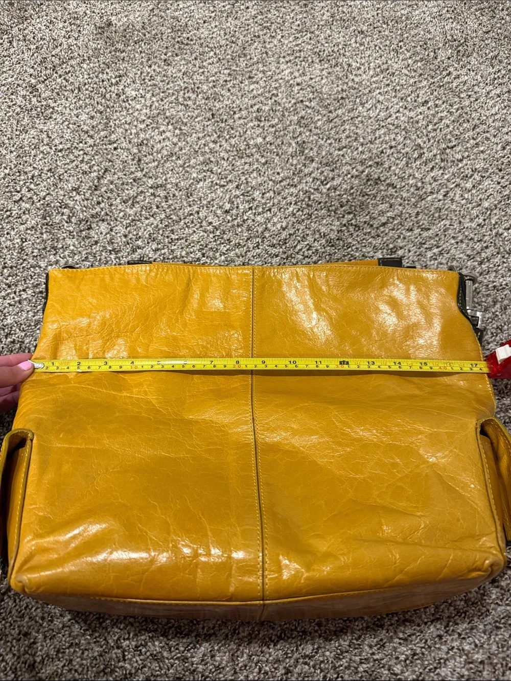 Nino Bossi Mustard Yellow Leather Convertible Shoulder Crossbody Bag 2 Straps